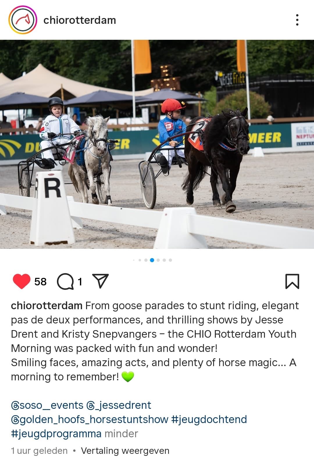 Instagram-post van CHIO Rotterdam.